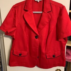 Studio I Red Short Sleeve Blazer